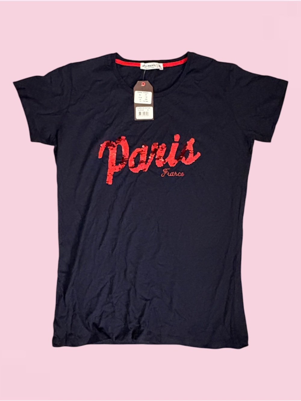 Navy blue Paris France graphic tee- Size XL